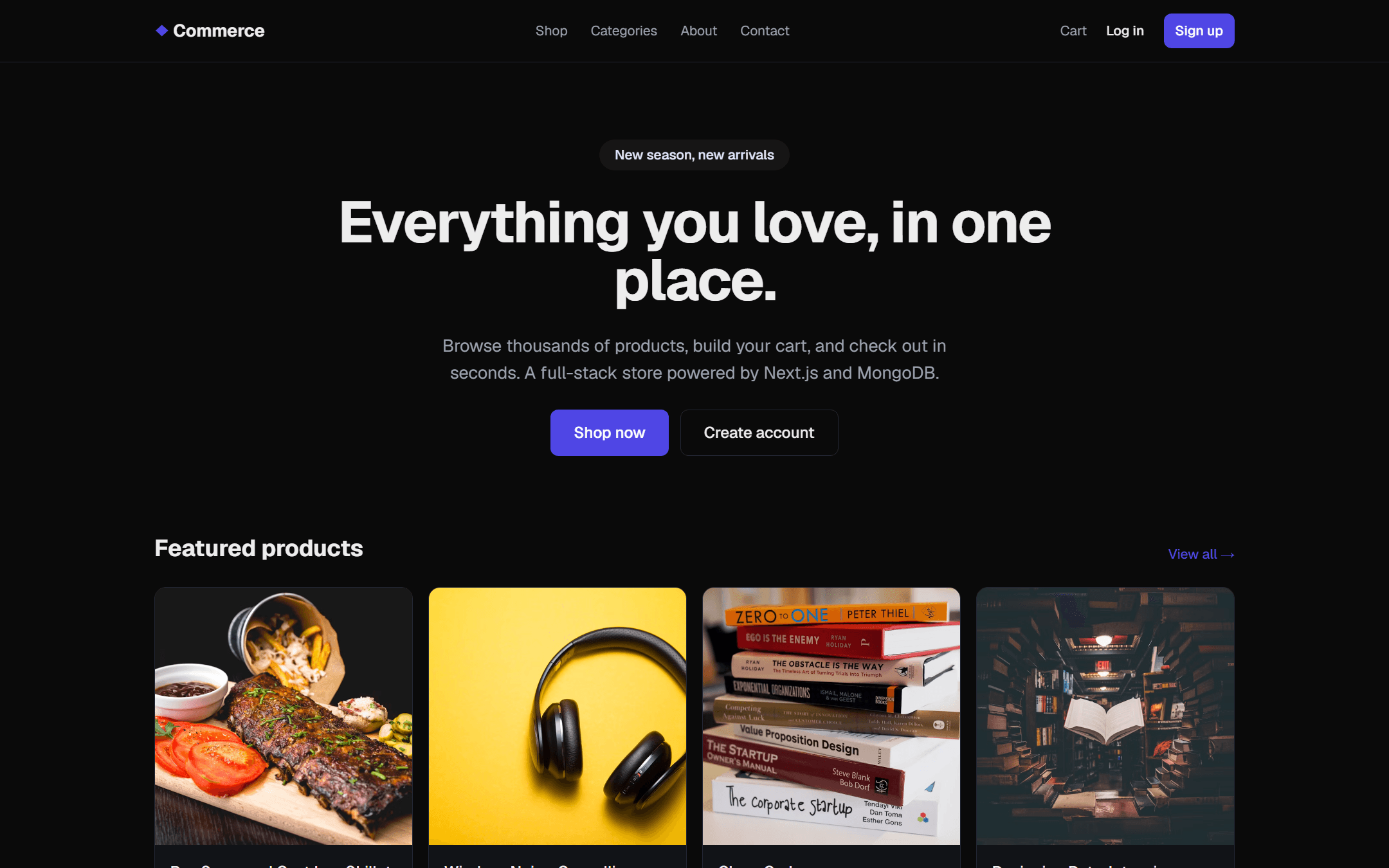 Commerce — Full-Stack Store