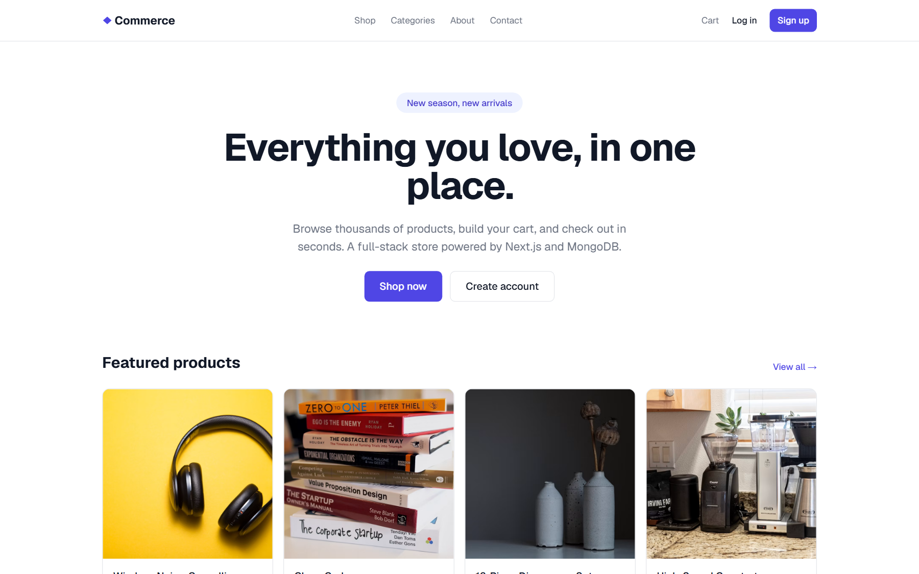 Commerce — Full-Stack Store screenshot